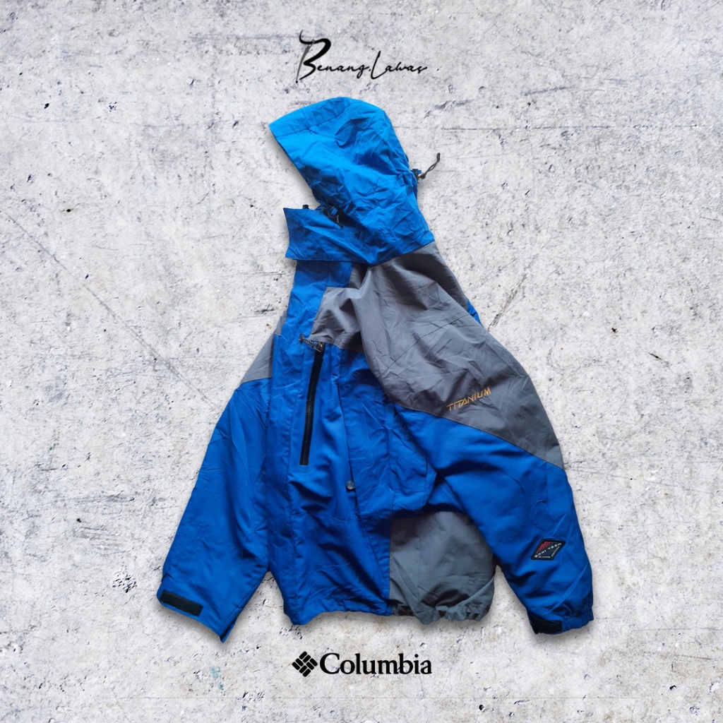 Jaket Vintage Columbia Omni-Tech Gorpcore Titanium Authentic Azure Blue Second