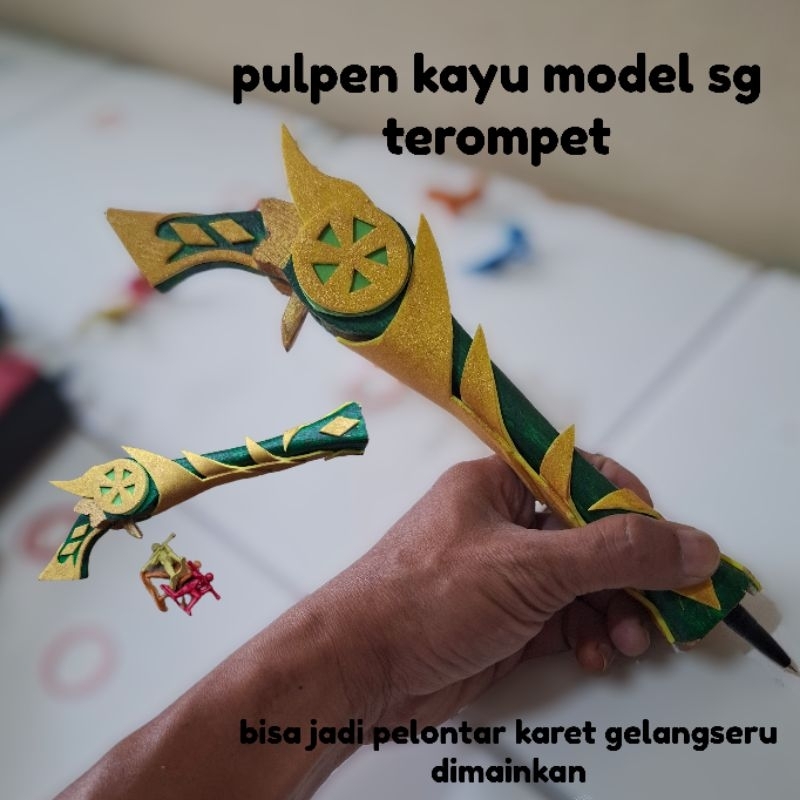 pulpen karakter pena kayu sg terompet