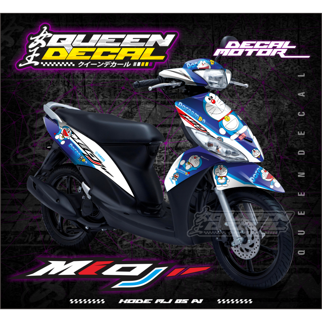 Stiker Decal Aksesoris Motor Mio J / Desain Custom Doraemon Stiker Full Body - MJ