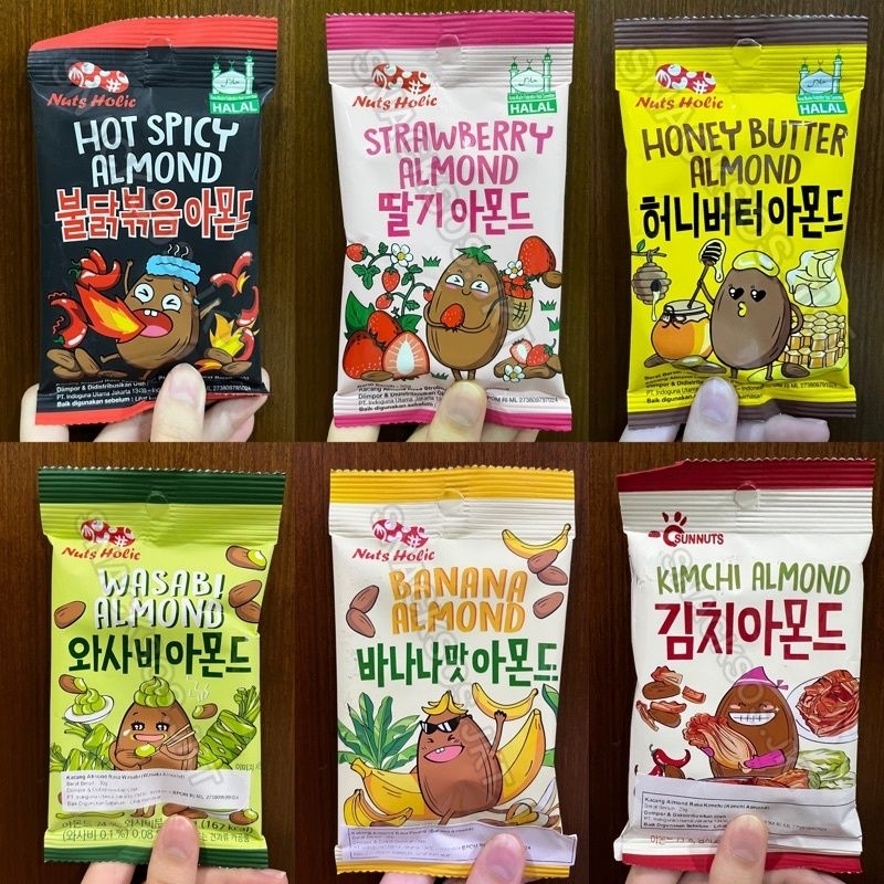 

[SMALL] NUTS HOLIC HONEY BUTTER ALMOND//HOT SPICY ALMOND// STAWBERY ALMOND// KIMCHI ALMOND