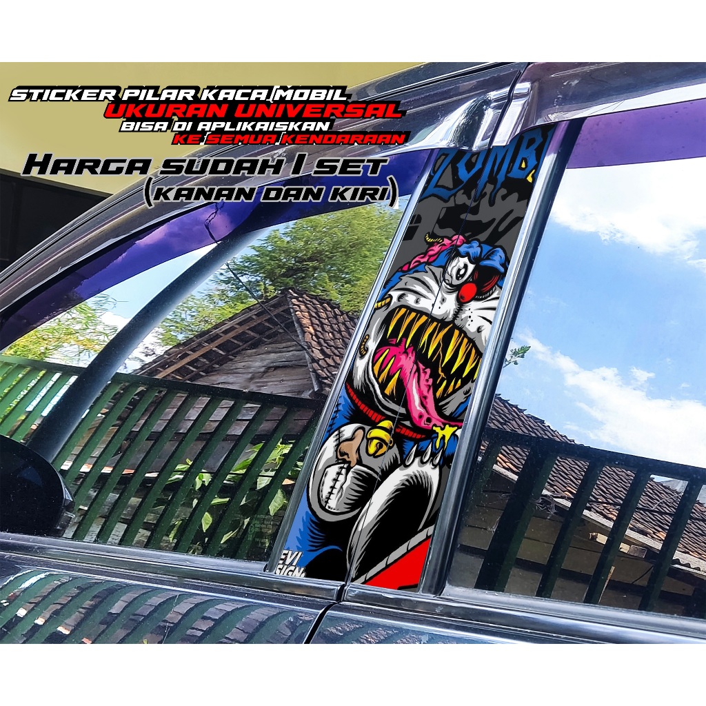 012 STICKER VARIASI PILAR PINTU JENDELA MOBIL KANAN KIRI - STICKER PILAR PINTU JENDELA MOBIL VINYL Z