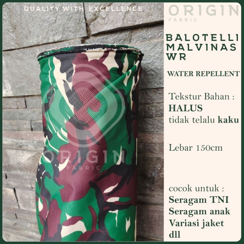 Kain Balotelli Loreng baru Kostrad sage Malvinas Banser WR bahan Water Repellent