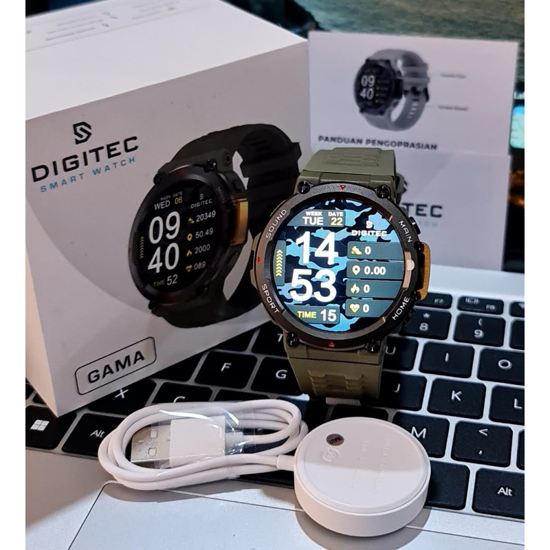 TERBARU ☑️ DIGITEC GAMA SMART WATCH JAM TANGAN SPORTY PRIA RUBBER STRAP