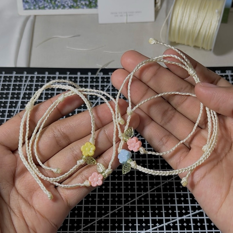 [beadsbywids] Flower Giok Threads Bracelet / Gelang Tali Giok Bunga / Gelang Tali Giok