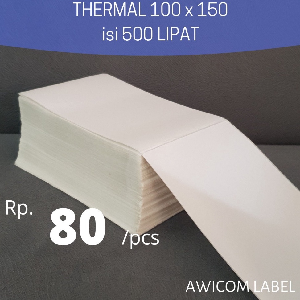 

KODE M18W Kemasan LIPAT Label Thermal 1x15 ukuran A6 isi 5