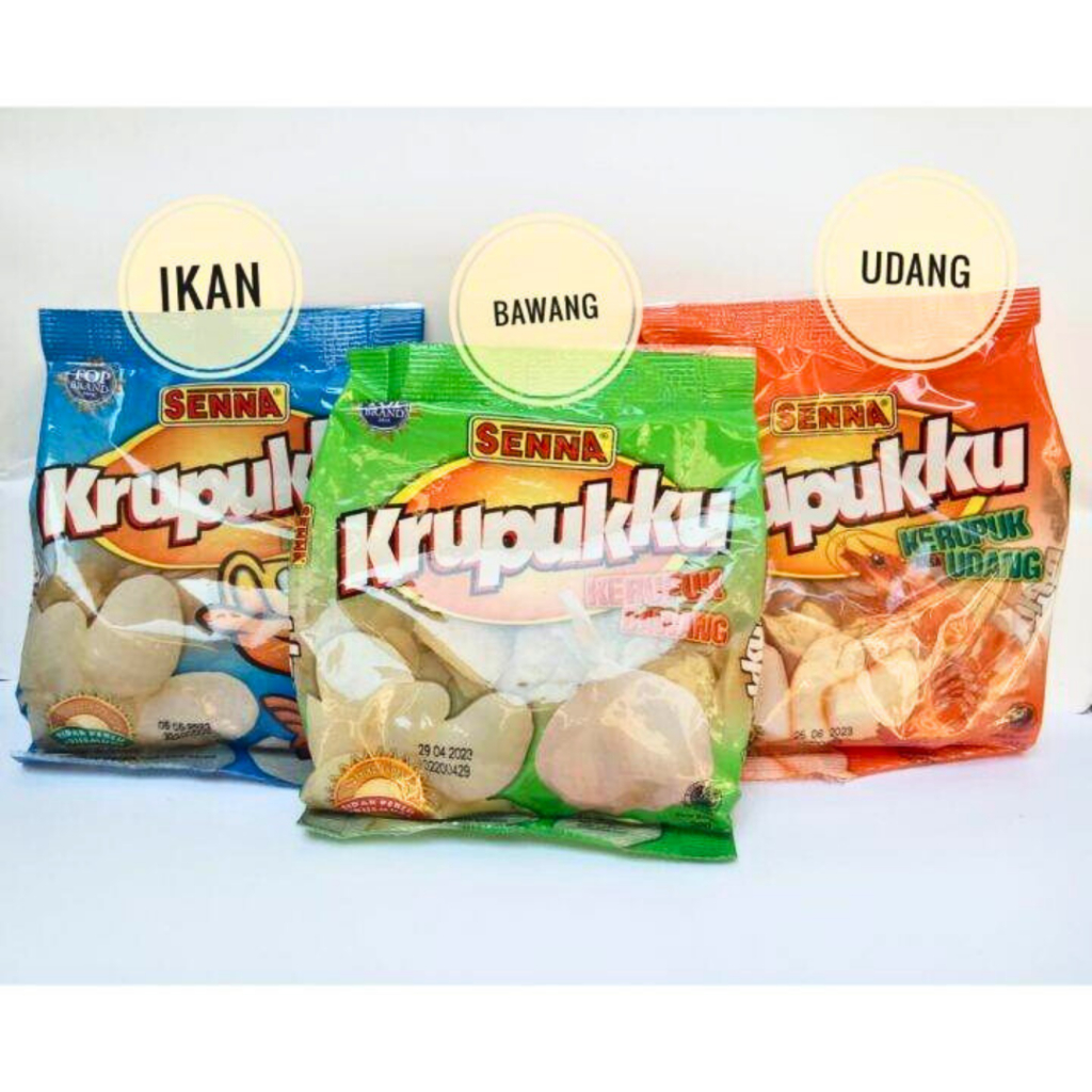 

- Kerupuk Udang Mentah Kerupuk Bawang 200gr - Senna Krupukku Halal & Original