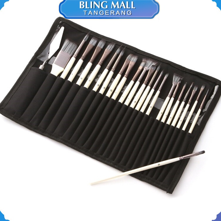 

KODE T76Q 24Pcs Kuas Lukis Set Artist Paint Brushes Set Untuk Artist Acrylic Painting Waterlor Oil
