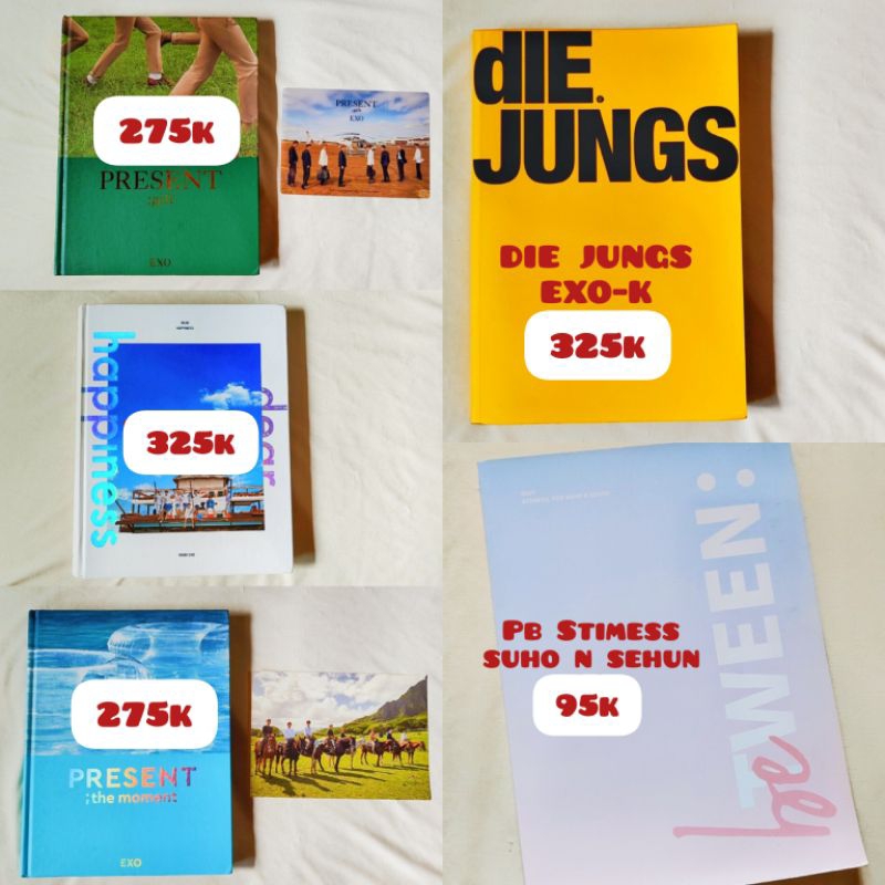 OFFICIAL PHOTOBOOK EXO PRESENT THE MOMENT BIRU GIFT HIJAU PB DEAR HAPPINESS DIE JUNGS EXO-K FANSITE 