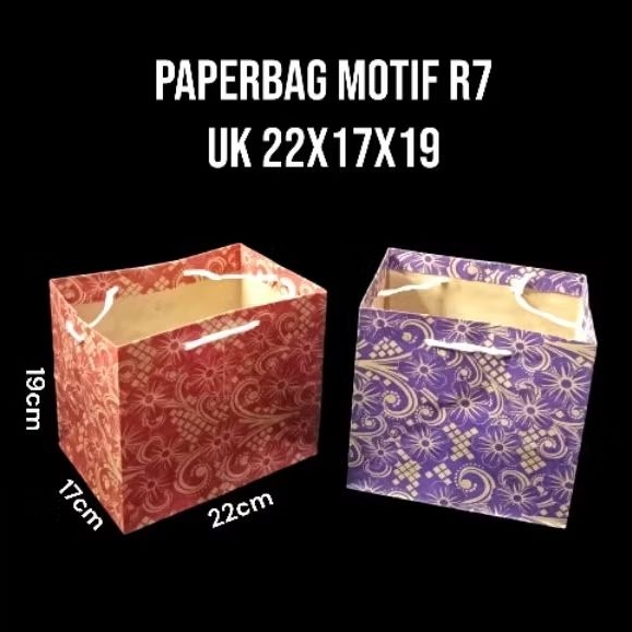 

Paperbag motif R7 uk 22x17x19 untuk bingkisan.