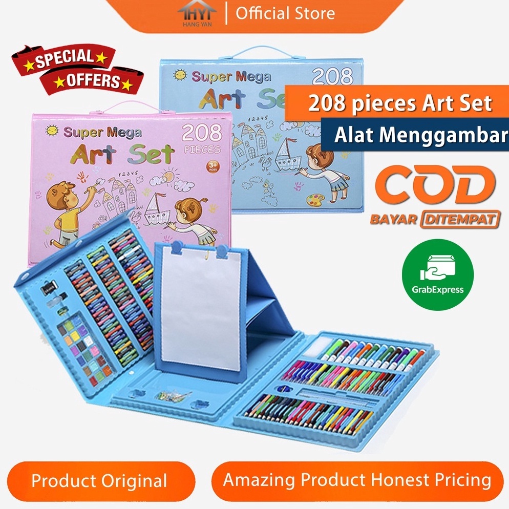 

KODE I66C Alat Lukis Set Crayon Anak Pengasah 28pcs Set Alat Menggambar Melukis Anak Crayon Cat Air Pensil