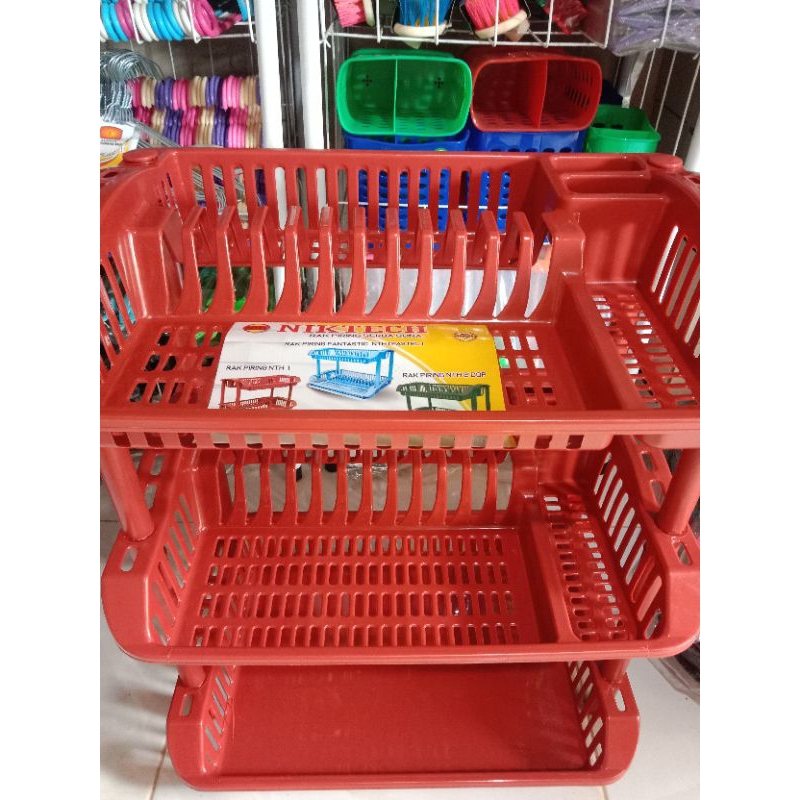 RAK PIRING PLASTIK BESAR / RAK PIRING 3SUSUN / RAK PIRING MEREK NIKTECH