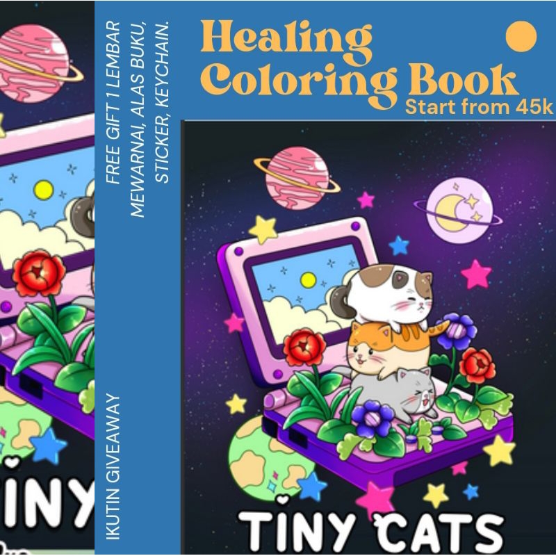 

[BUY 1 GET 1 + FREE MARKER] Tiny Cats Healing Coloring Book