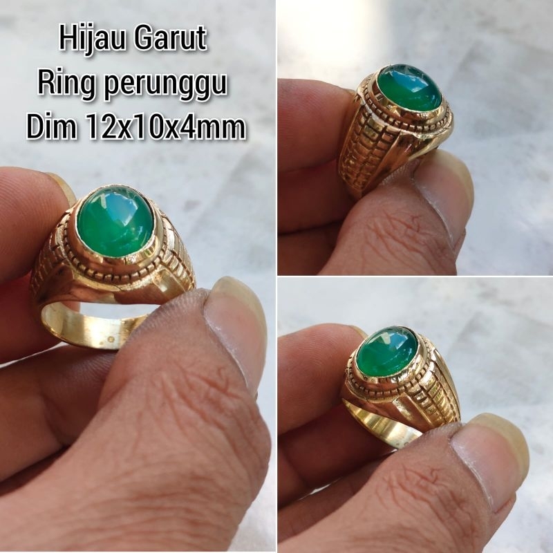 CINCIN PRIA BATU HIJAU GARUD KECIL RING PERUNGGU SUPER