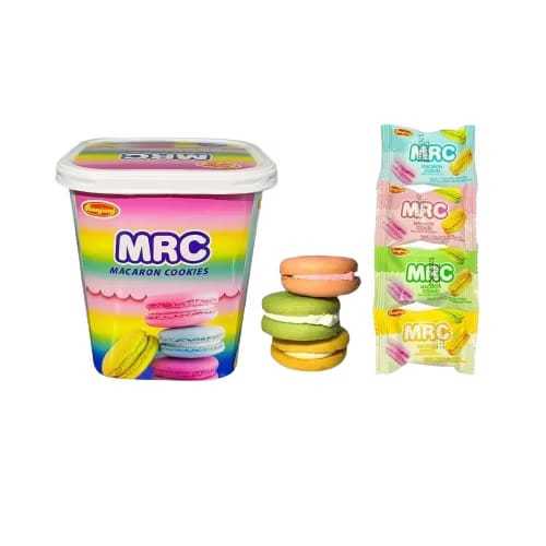 

KG - MACARON COOKIES MRC 92 Gram (1 Toples 20 Pcs) Ranjani Kue Biskuit Lapis Cream Manis Anak Dewasa