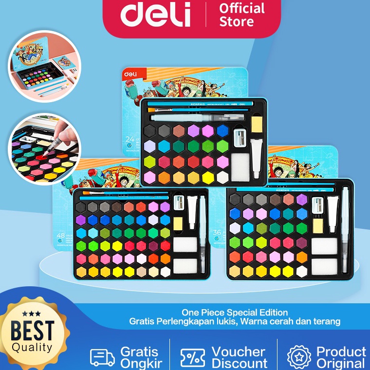 

KODE O72B Deli Waterlor Painting Set Cat Air Padat One Piece Gratis Perlengkapan Melukis CC16XX