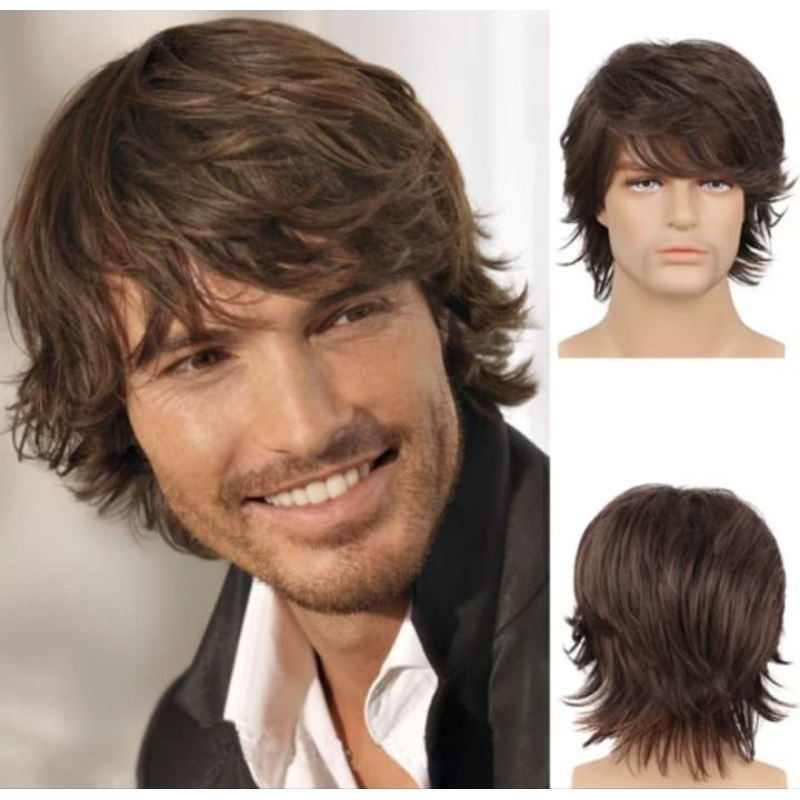 Wig Pria Pendek Wig Korean Style Wig Pendek Pria Wig Pendek Mohak Belakang Wig Berkualitas Various H