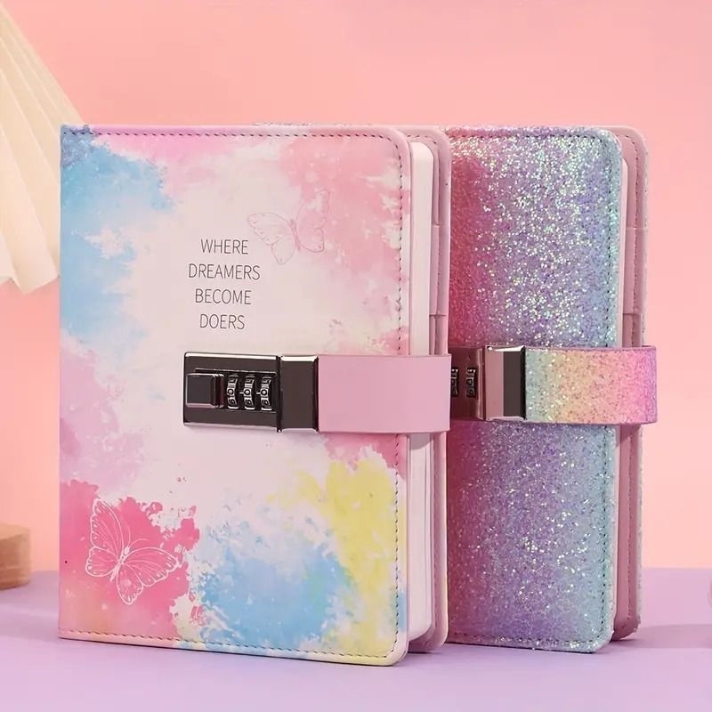 

Buku Diary Notebook Catatan Jurnal B6 256 Halaman with Lock Butterfly - F-5 - Multi-Color