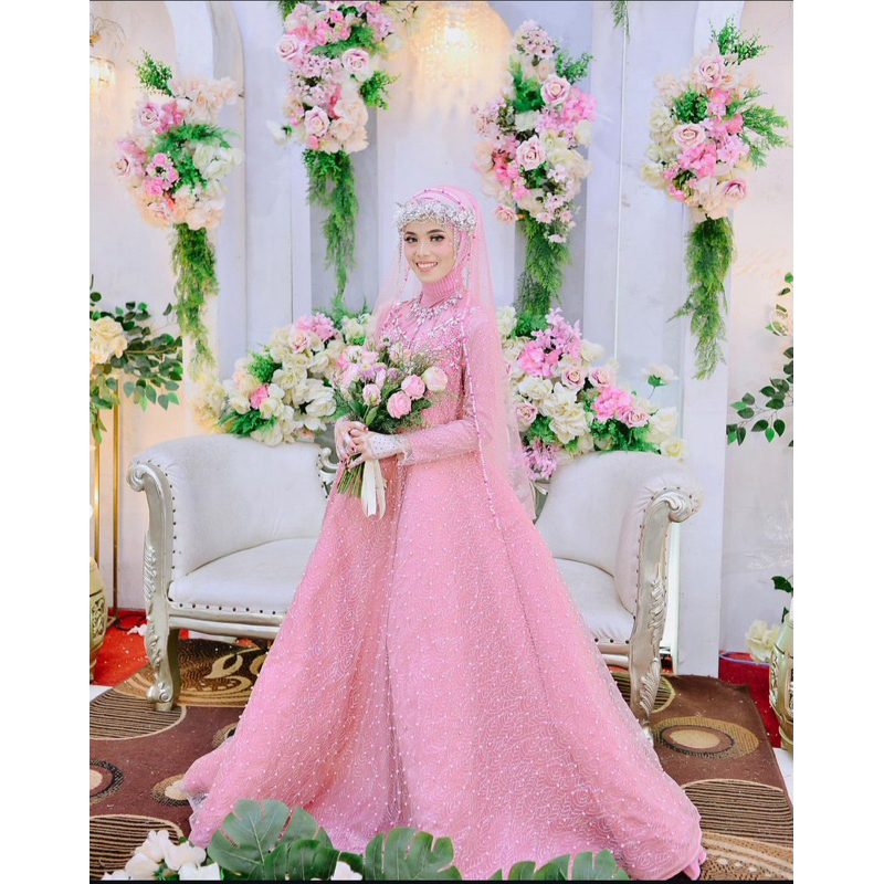 gaun pink