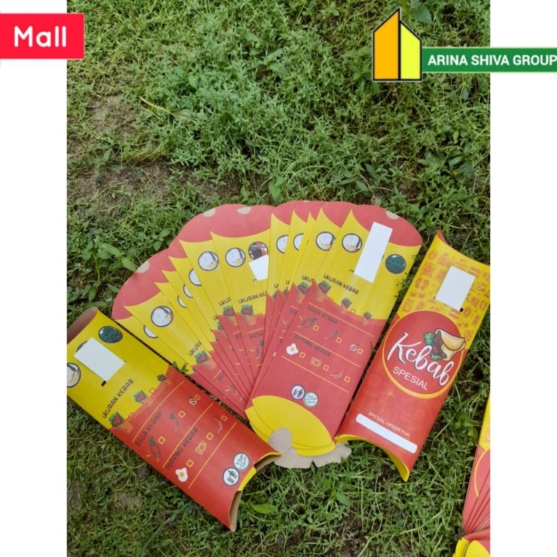 

100 LEMBAR KERTAS KEBAB TARIKAN UKURAN 25 × 9,5 CM HIGH QUALITY PAPER CRAFT TEBAL PRODUK TERBARU | KOTAK KEBAB KEKINIAN | DUS KEBAB VIRAL TIKTOK | KEMASAN KEBAB KEKINIAN | BOX KEBAB VIRAL | ARINA SHIVA GROUP 5926