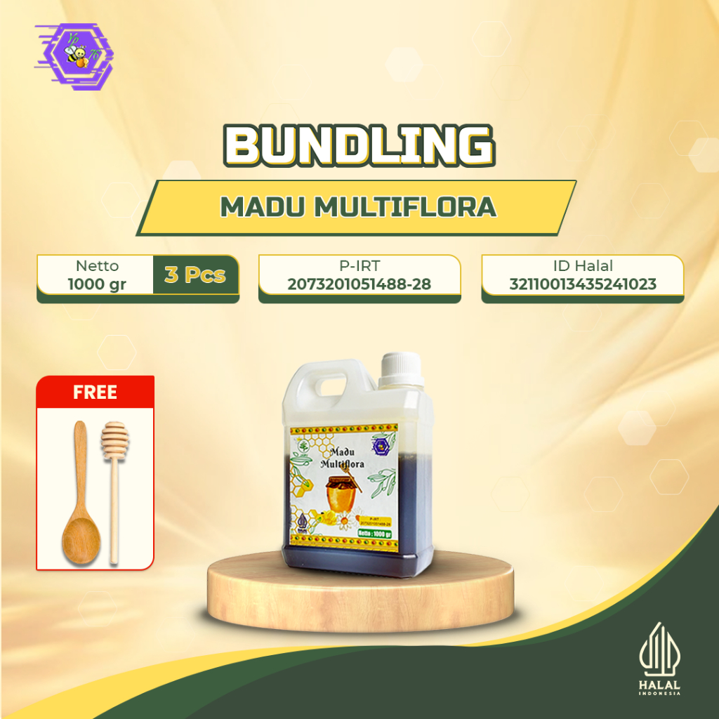 

MADU YP76 - MADU ASLI MURNI Paket Bundling 3kg NEKTAR MULTIFLORA dan KALIMANTAN 1Kg (3pcs) SUPER PREMIUM GRADE A 100% Madu Hutan Sumatra Minuman Herbal Alami Pure Natural Raw Honey Premium Kesehatan Meningkatkan Daya Tahan Nutrisi Tubuh