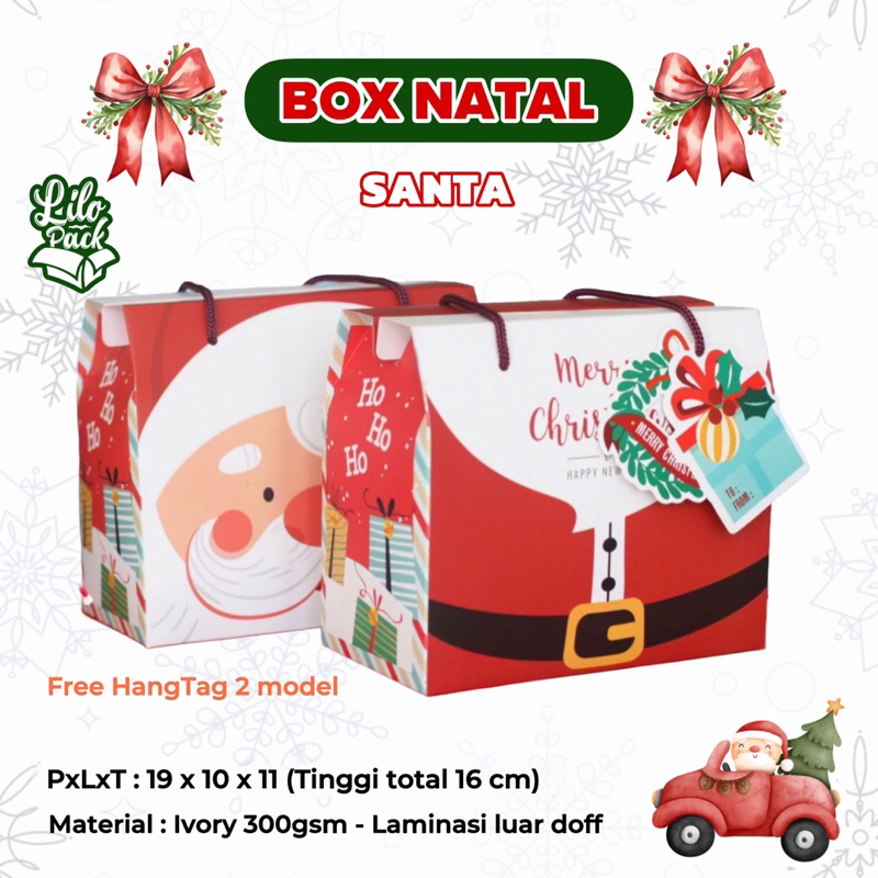 

SANTA | Box Hampers Toples Jar Natal Kotak Gift Packaging Toples Kue Kering Christmas