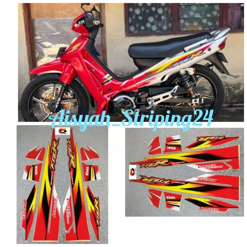 striping stiker lis bodi motor Yamaha f1zr fiz R limitid edition silver merah