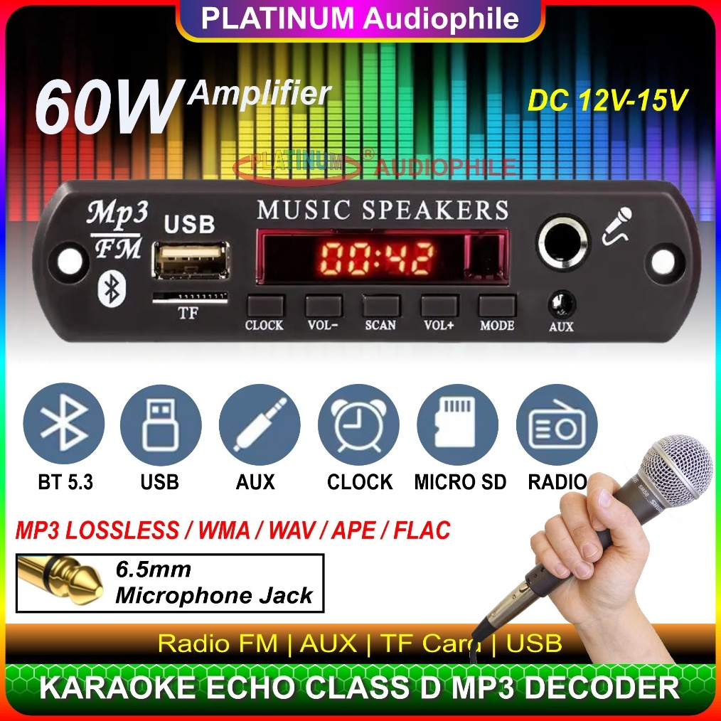 Modul MP3 Deer Bluetooth Karaoke Mic echo Amplifier 6W Multimedia Speaker K59