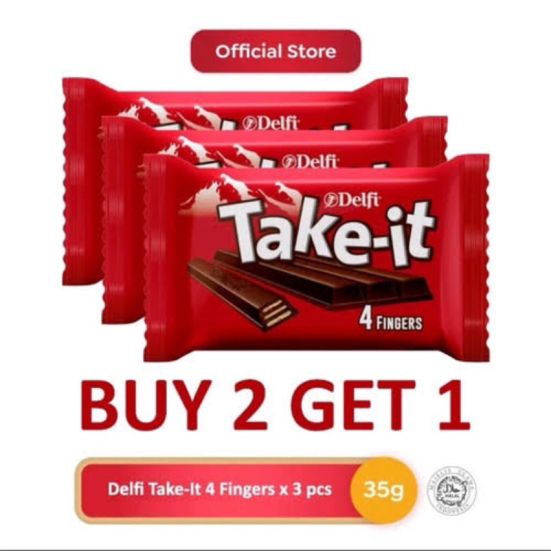 

Coklat Take It 4F 35 gr Chocolate Bundle isi 3pcs Wafer Salut Cokelat