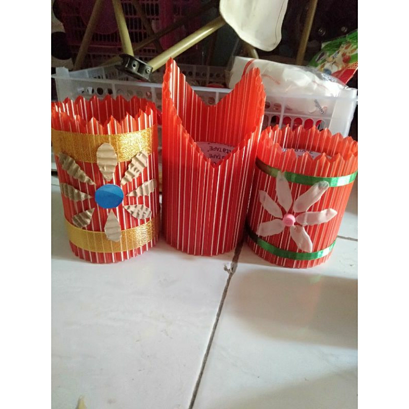 

PRAKARYA TEMPAT PENSIL DARI SEDOTAN READY SIAP KIRIM