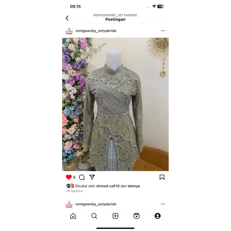 kebaya sage 1x pakai