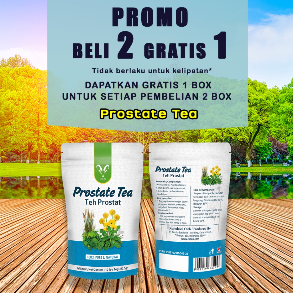 

BUY 2 GET 1 FREE! IBEX Prostate Tea - Teh Prostat - Teh Herbal - 10 tea bags @2.5gr