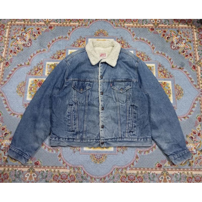 *vintage 80's sherpa lined denim jacket