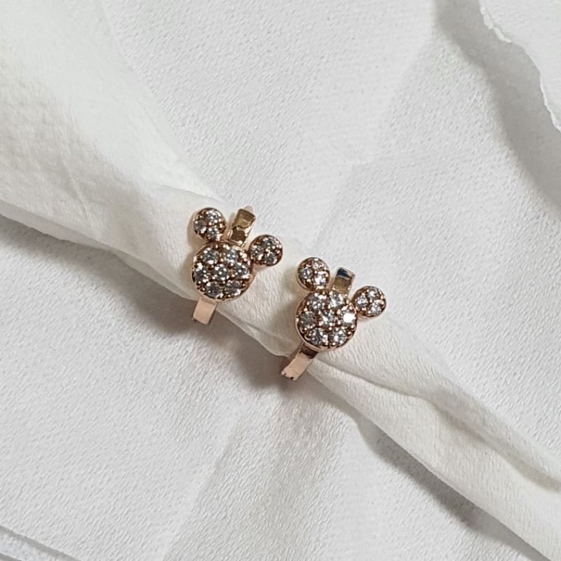 Anting Klip Mickey Permata Diamond Lock