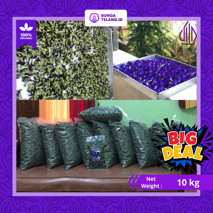 

Butterfly Pea Tea Original 10 kg - Organik 100% by Bunga Telang ID