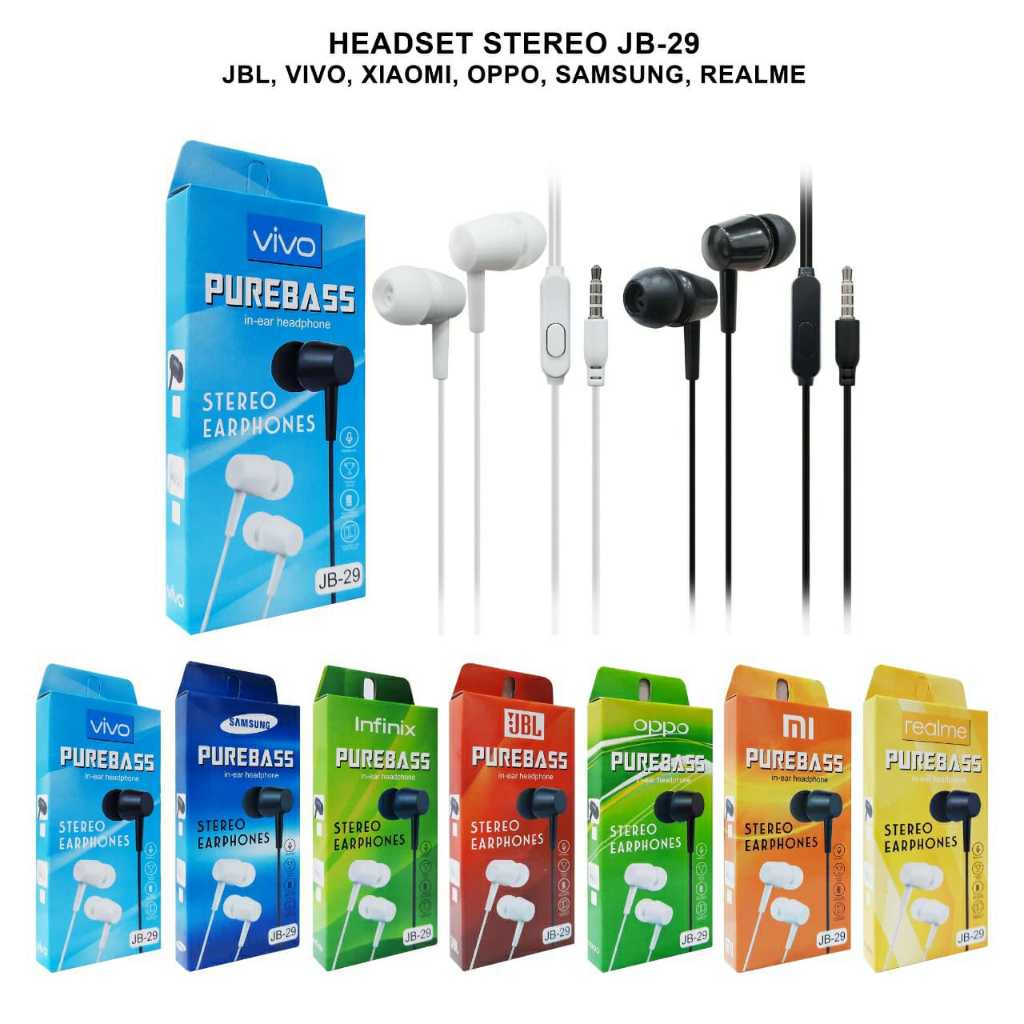 HF HEADSET KABEL STREO EARPHONE JBL JB-29