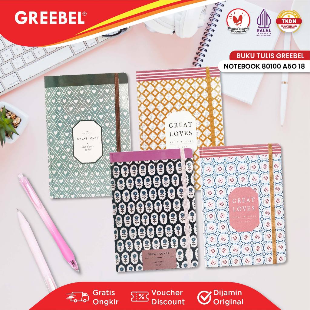 

GREEBEL NOTE BOOK 80100 A5O 18 / Agenda/Planner Lucu unik/Buku Catatan Spiral Notebook 100 halaman