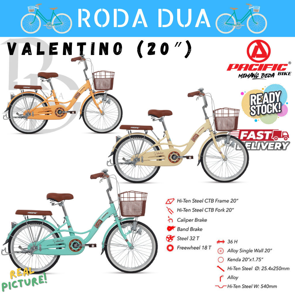 SEPEDA CTB/MINI UKURAN 20 TIPE PACIFIC VALENTINO KERANJANG