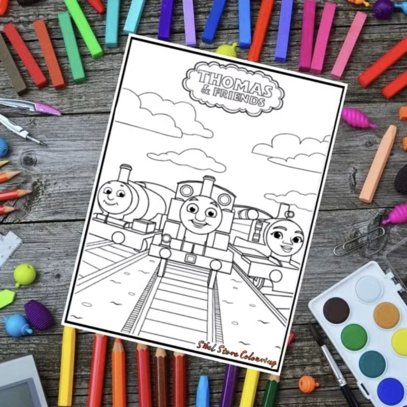 

Kertas Mewarnai Gambar isi 11 Lembar Karakter Thomas & Friends V1