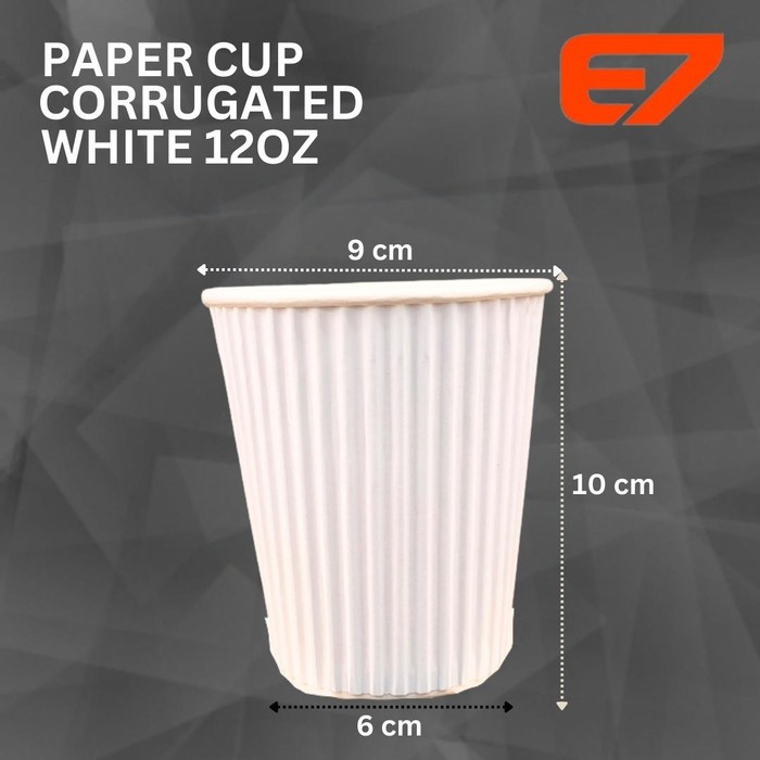 Paper Cup 12oz Putih Corrugated
