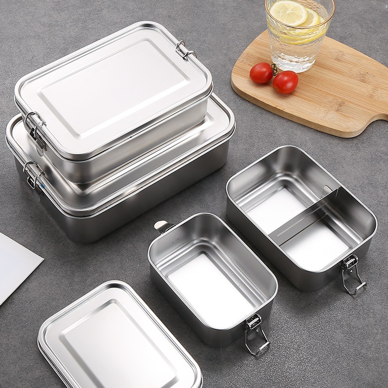 850Ml Kotak Makan Stainless Steel 304 Dipartisi Lunch Box Bento Anti Tumpah Bekal Steinless Gudang