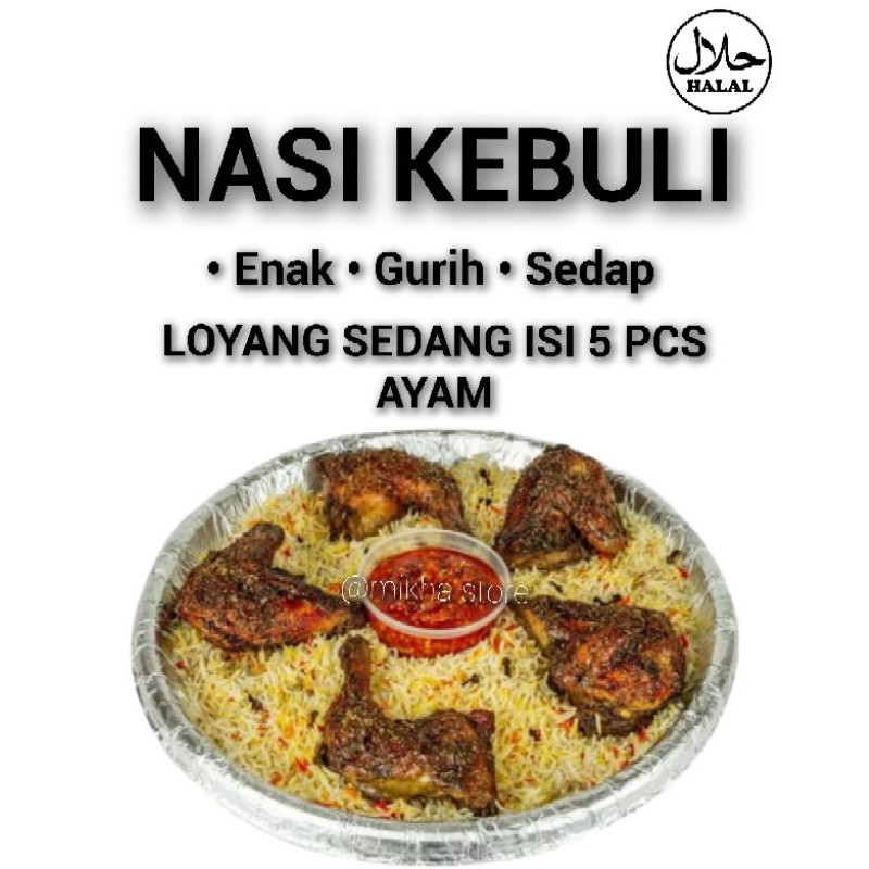 

Nasi kebuli loyang sedang isi 5 pcs ayam - free ongkir