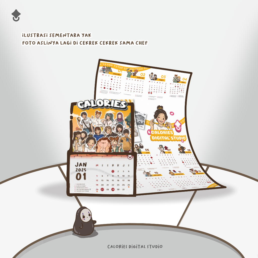 

Calories kalender meja 2025 desk calendar estetik mini desk callendar #klca