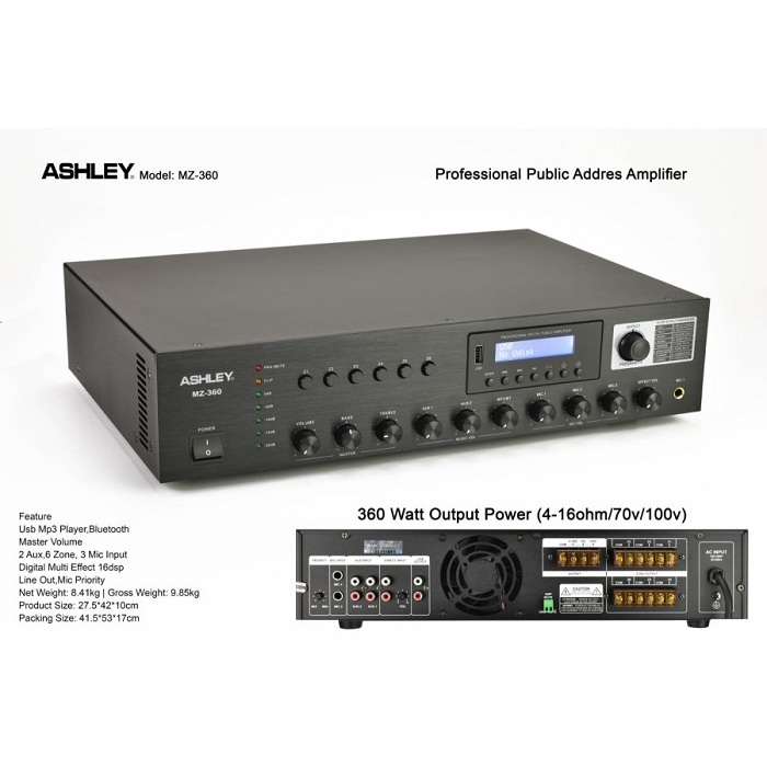 POWER AMPLIFIER ASHLEY MZ360 MZ 360 ORIGINAL