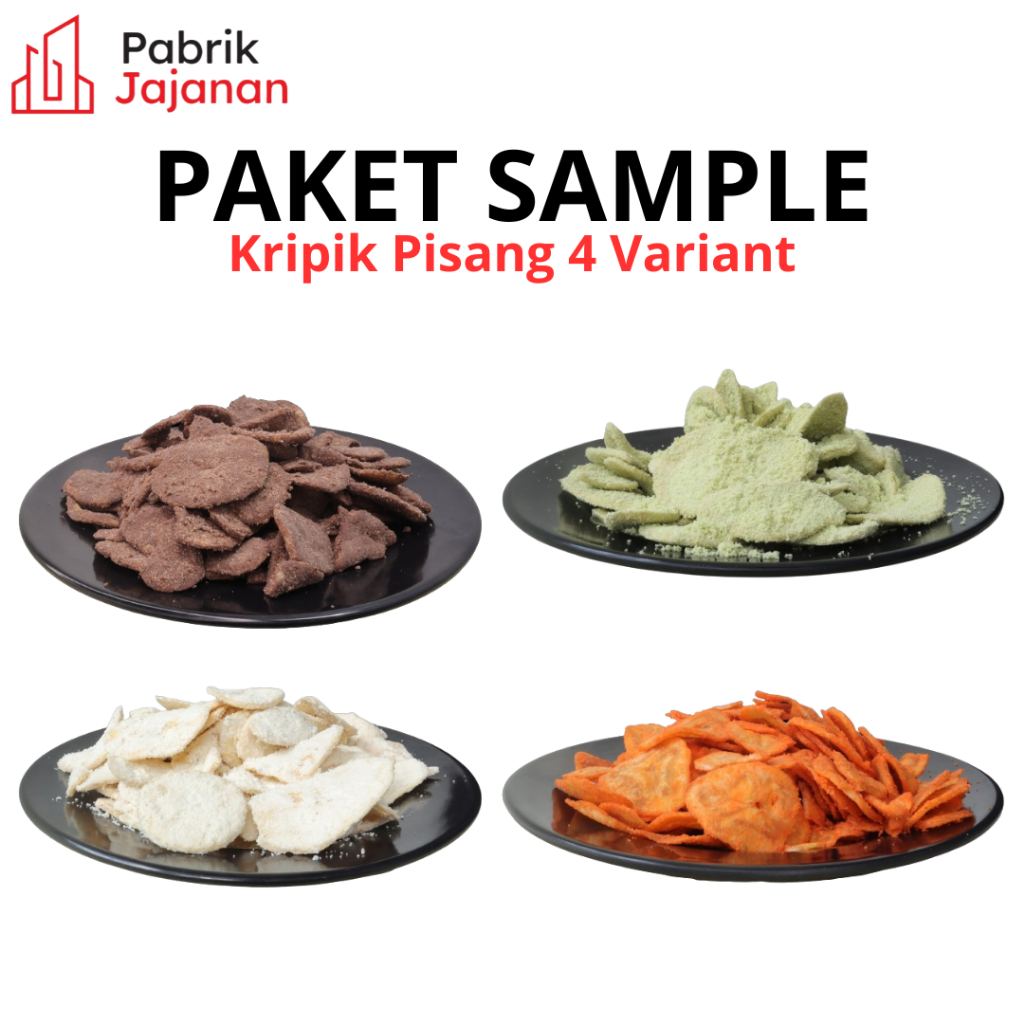 

[ISI 4 VARIAN] PAKET SAMPLE Keripik Pisang Cemilan Khas Bandung 4 Varian Rasa (Rasa Coklat,Rasa Green Tea, Rasa Vanila Dan Rasa Balado) Keripik Pisang Cemilan Khas Bandung Viral