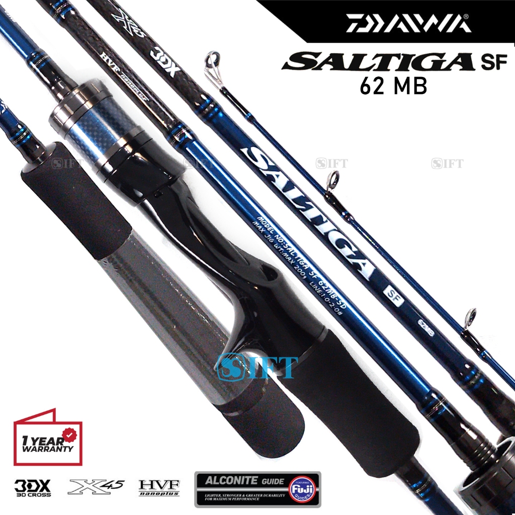 Joran Jigging OH DAIWA SALTIGA SF 62MB | One piece | Fuji Guides + Seat | Bait Jigging IFT