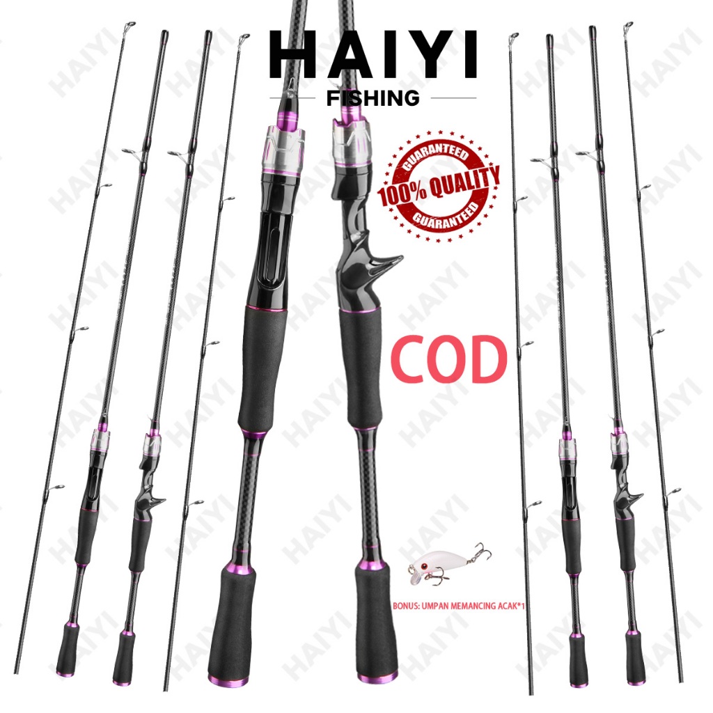 HAIYI FISHING Joran Pancing 1.65m/1.8m/2.1m Fishing Rod Carbon Resistansi maksimum 20KG Fishing Pole