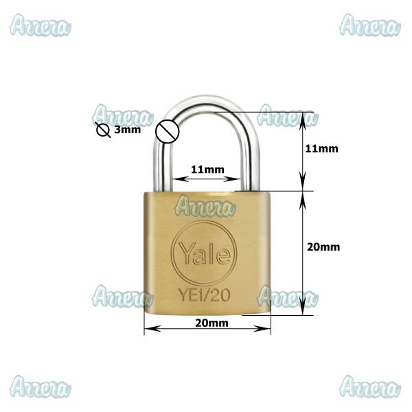 GEMBOK PADLOCK YALE YE1 20 111 Brass Padlock Essential Series