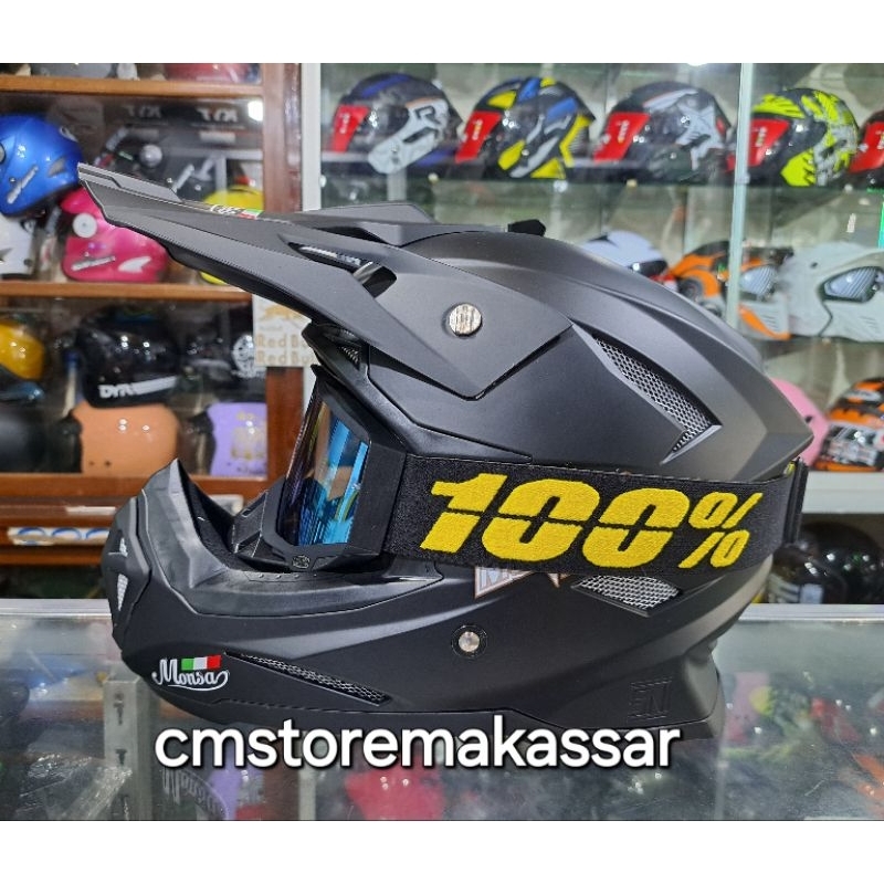 Helm Monza Cross Full Face SNI untuk Anak Tanggung / Anak Junior Motor Mini Trail + Kacamata Cross G