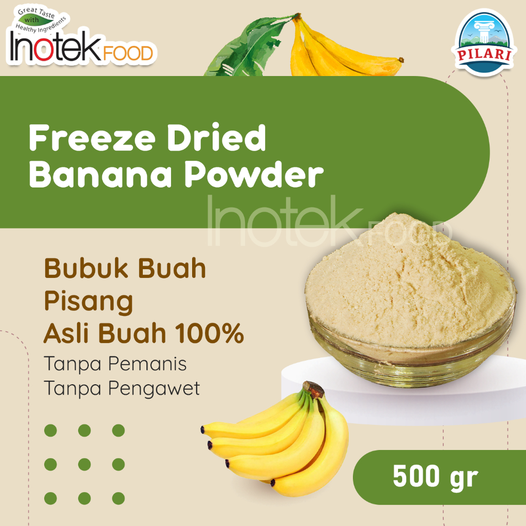 

FREEZE DRIED BANANA POWDER @500gr – BUBUK EKSTRAK BUAH PISANG ASLI