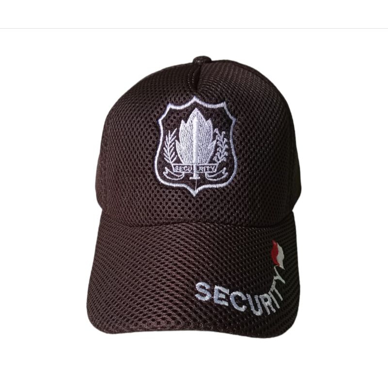 topi security coklat